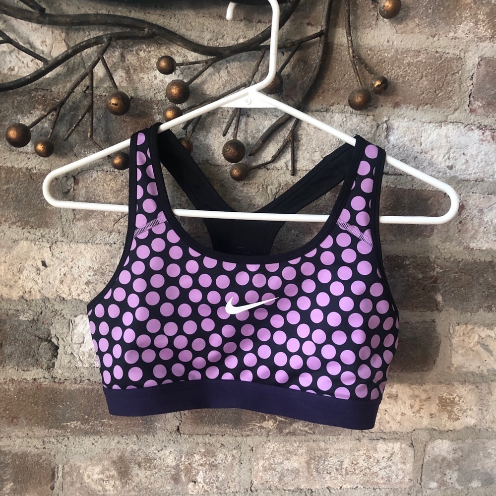 nike pro polka dot sports bra